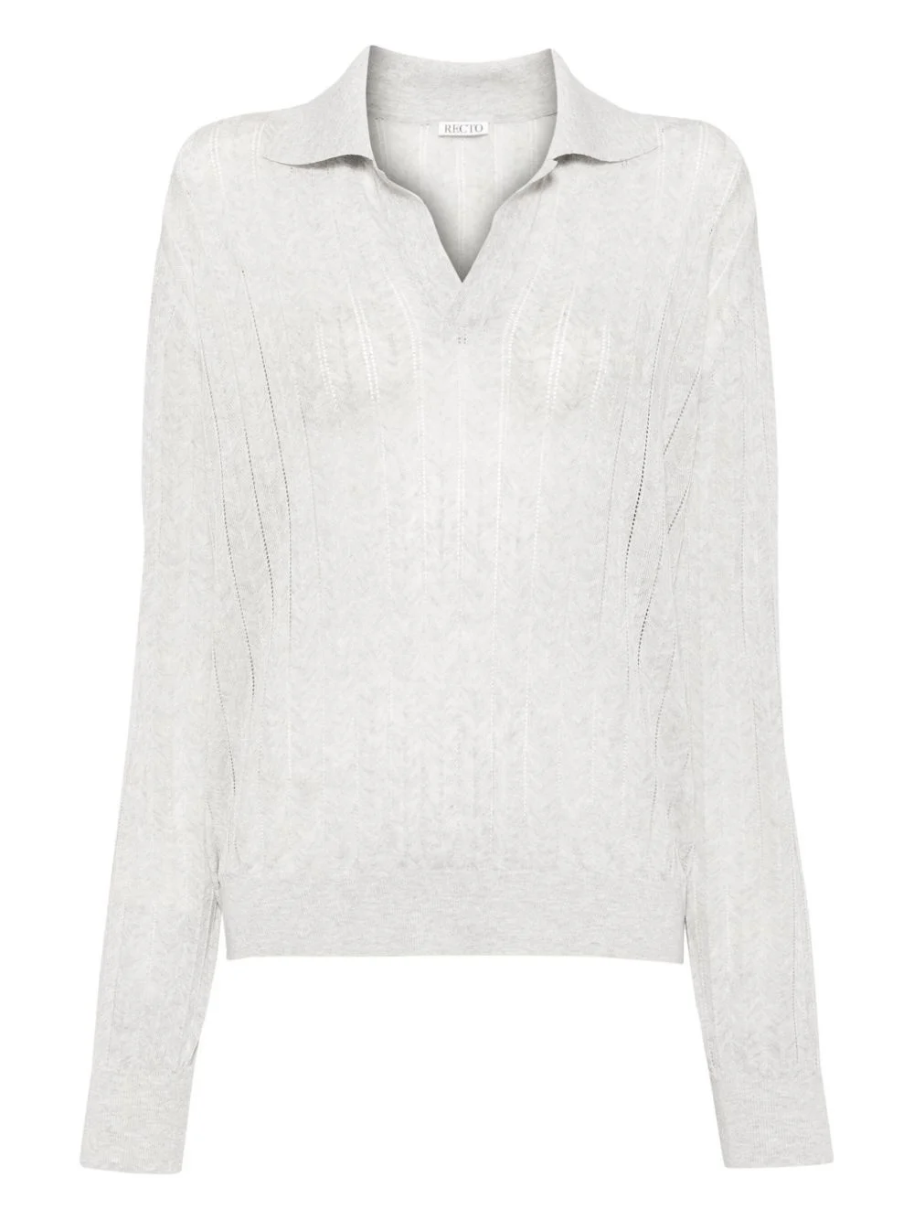 lace ribbed polo shirt - 1