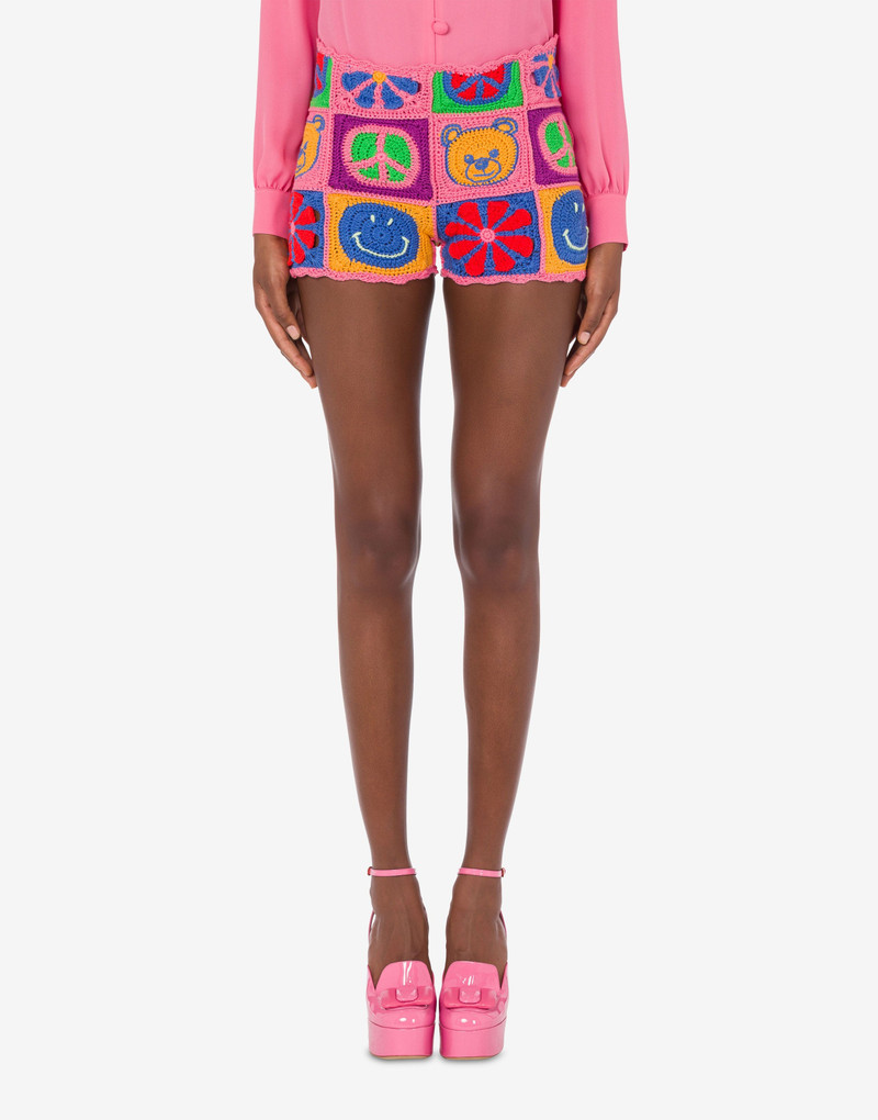Moschino MOSCHINO SYMBOLS CROCHET SHORTS outlook