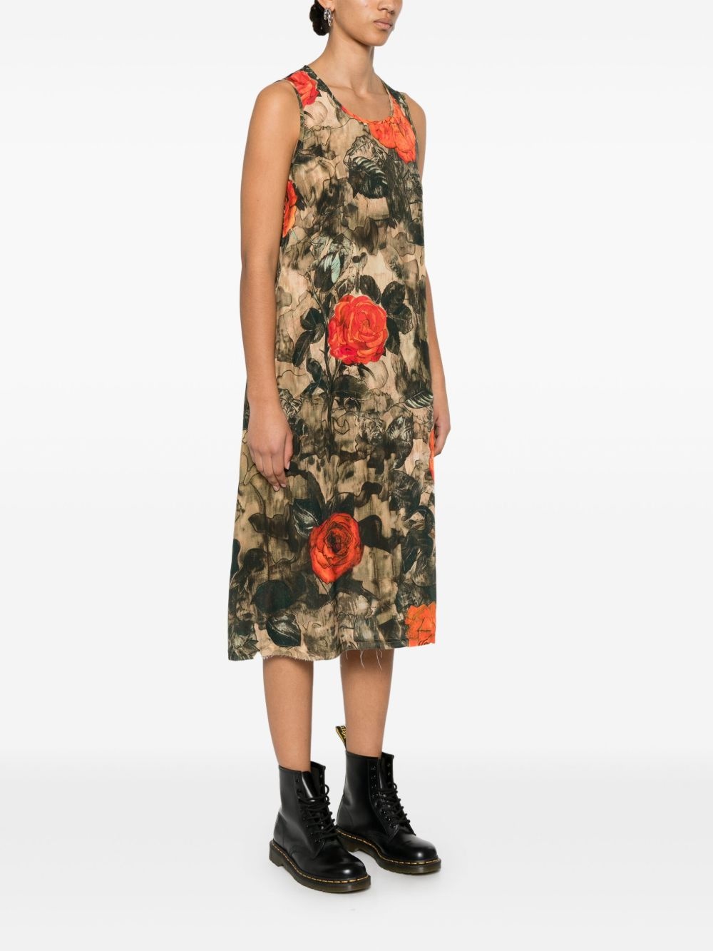 floral-print midi dress - 3