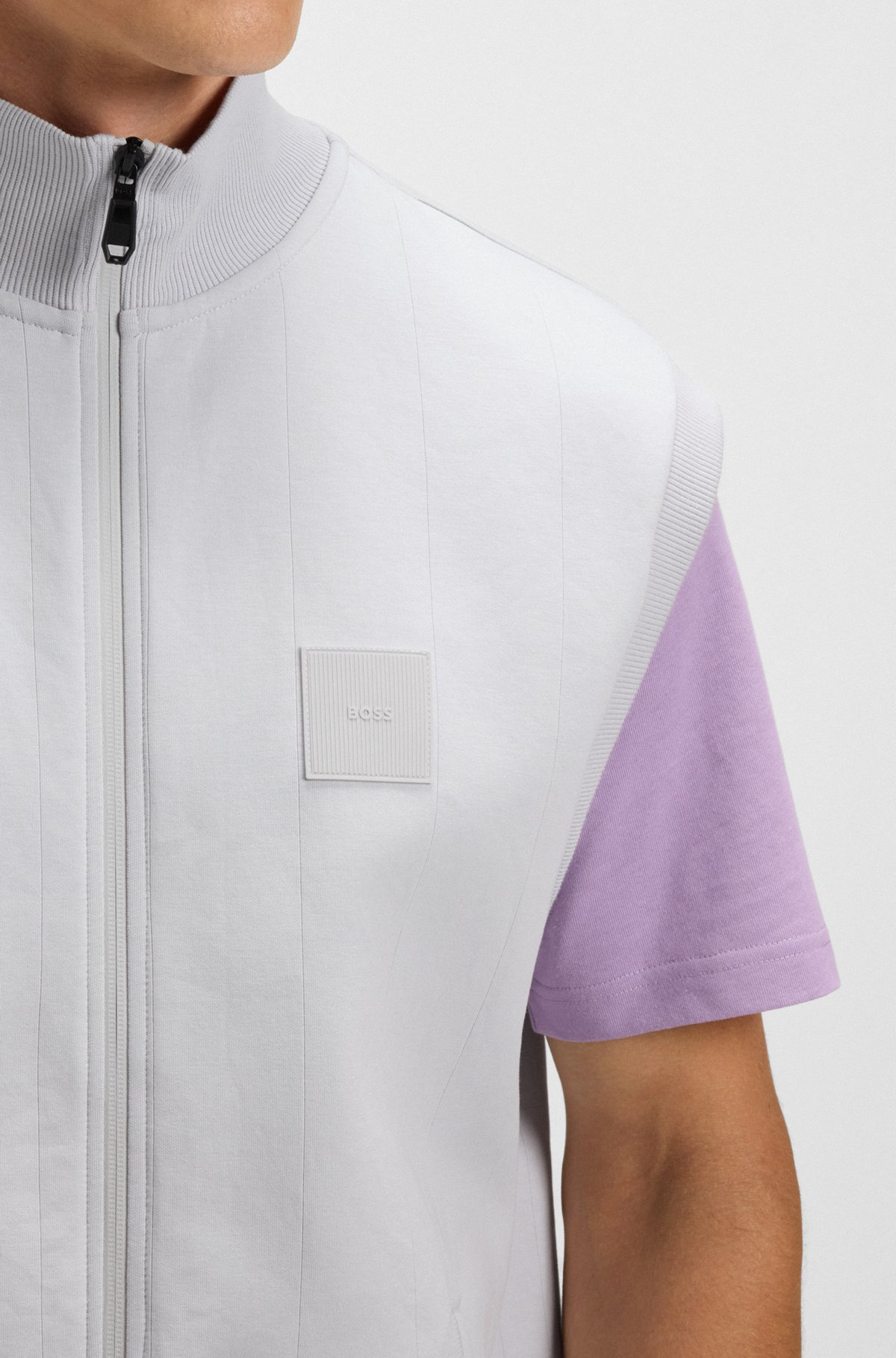 SLEEVELESS ZIP-UP SWEATSHIRT IN COTTON - 3