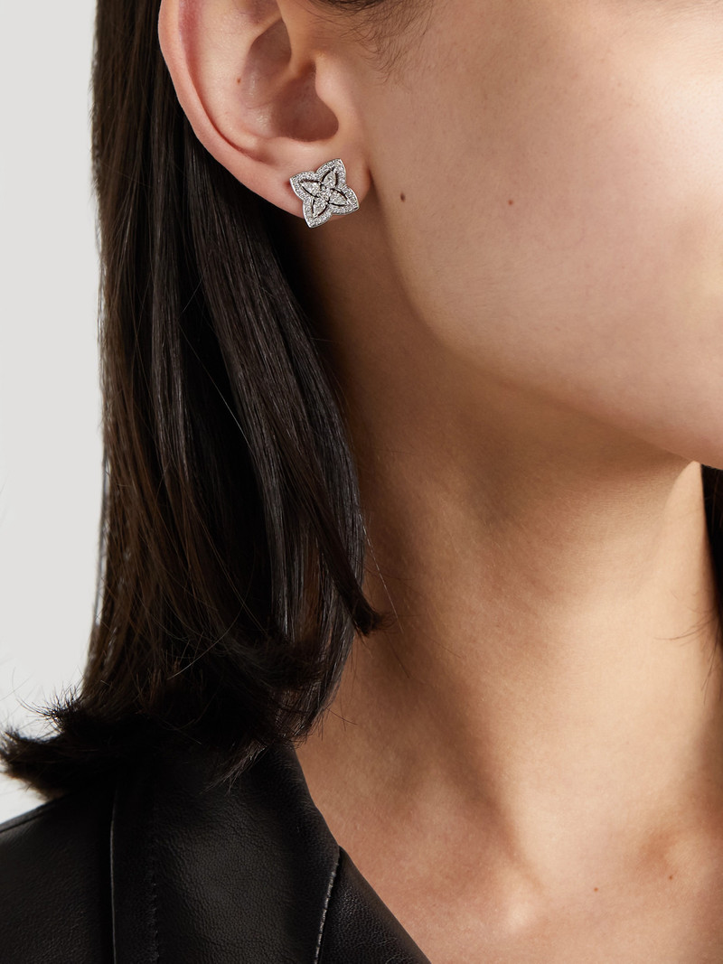 De Beers Enchanted Lotus 18-karat White Gold Diamond Earrings outlook