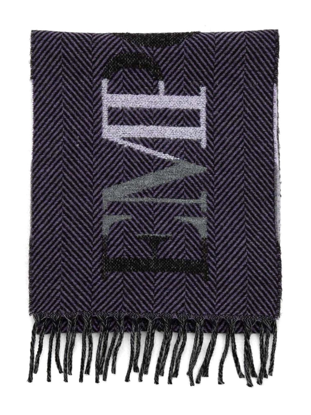 logo-intarsia scarf - 2