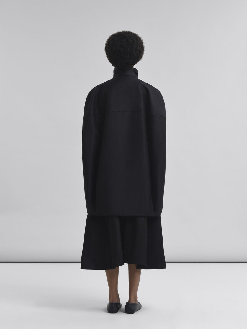 BLACK ORGANIC COTTON OVERSIZED JACKET - 3