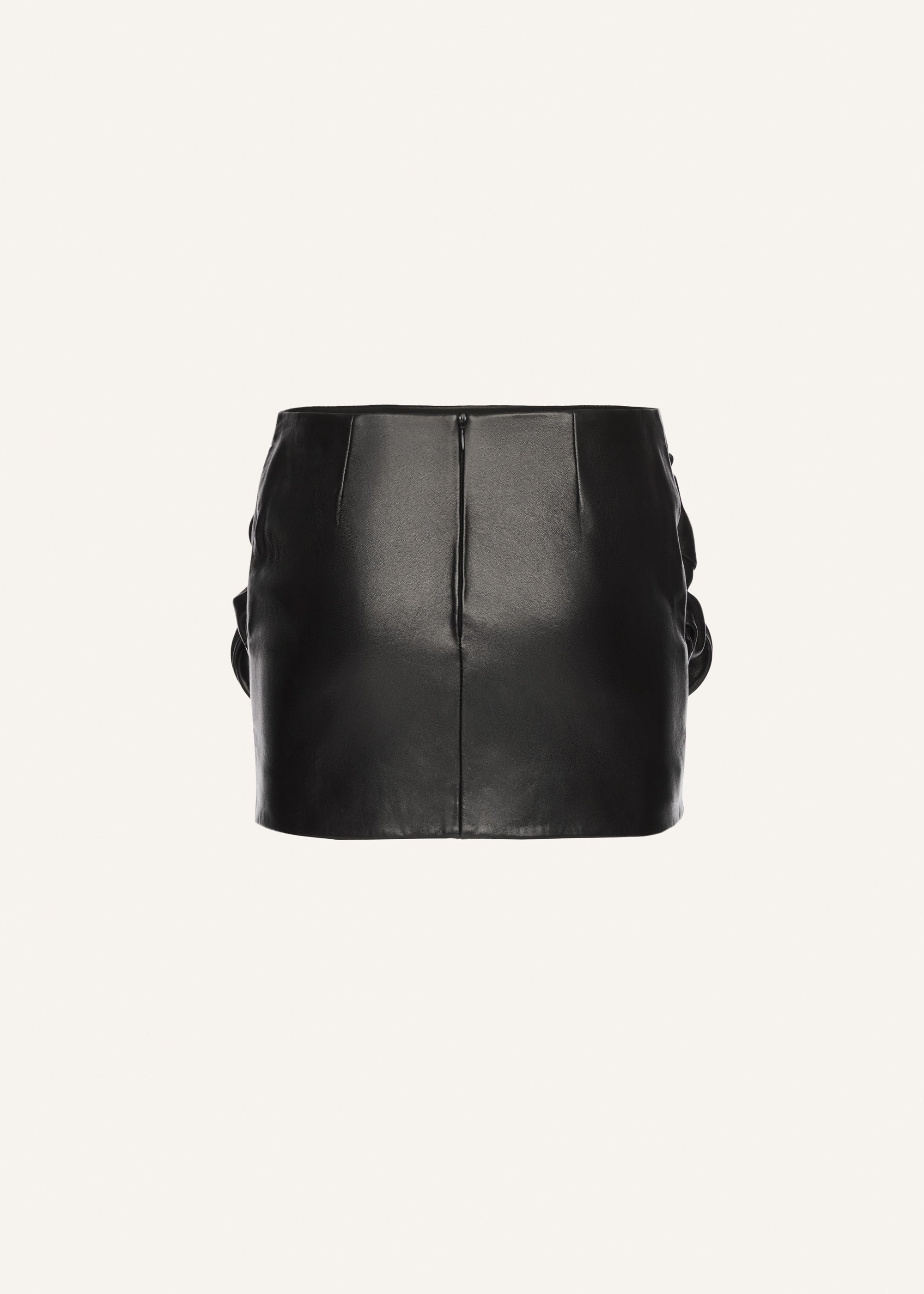 Rose hip mini skirt in black leather - 2