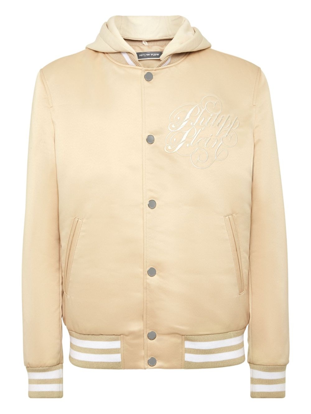 logo-embroidered bomber jacket - 1