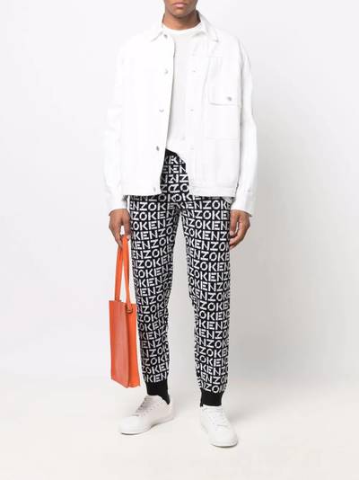 KENZO intarsia-knit cotton-blend track trousers outlook