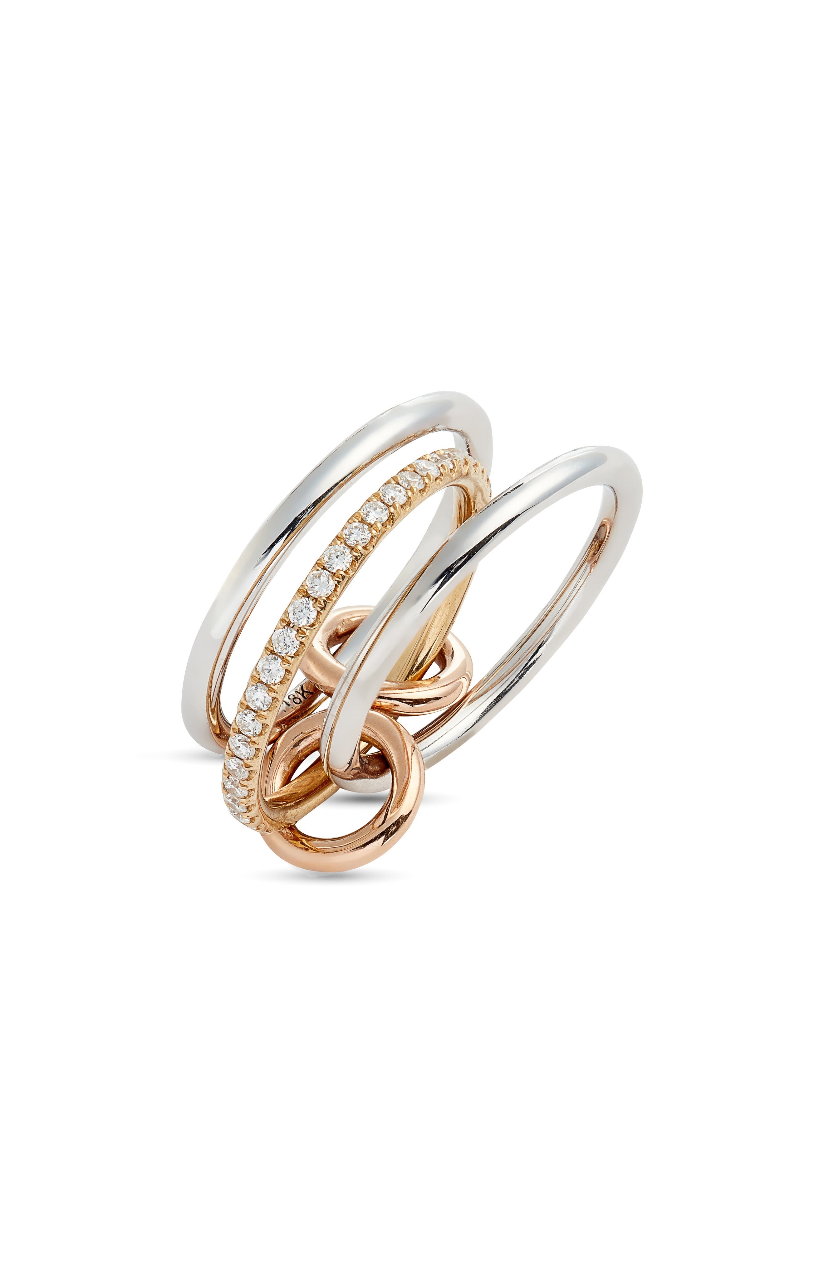 Spinelli Kilcollin Sony Diamond Linked Rings in Yellow/rose/white at Nordstrom - 4