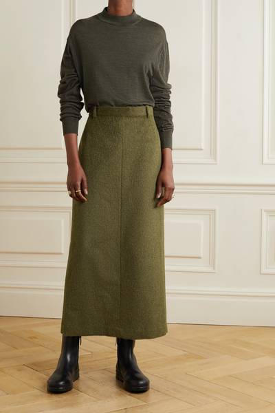 The Row Luun wool and alpaca-blend midi skirt outlook