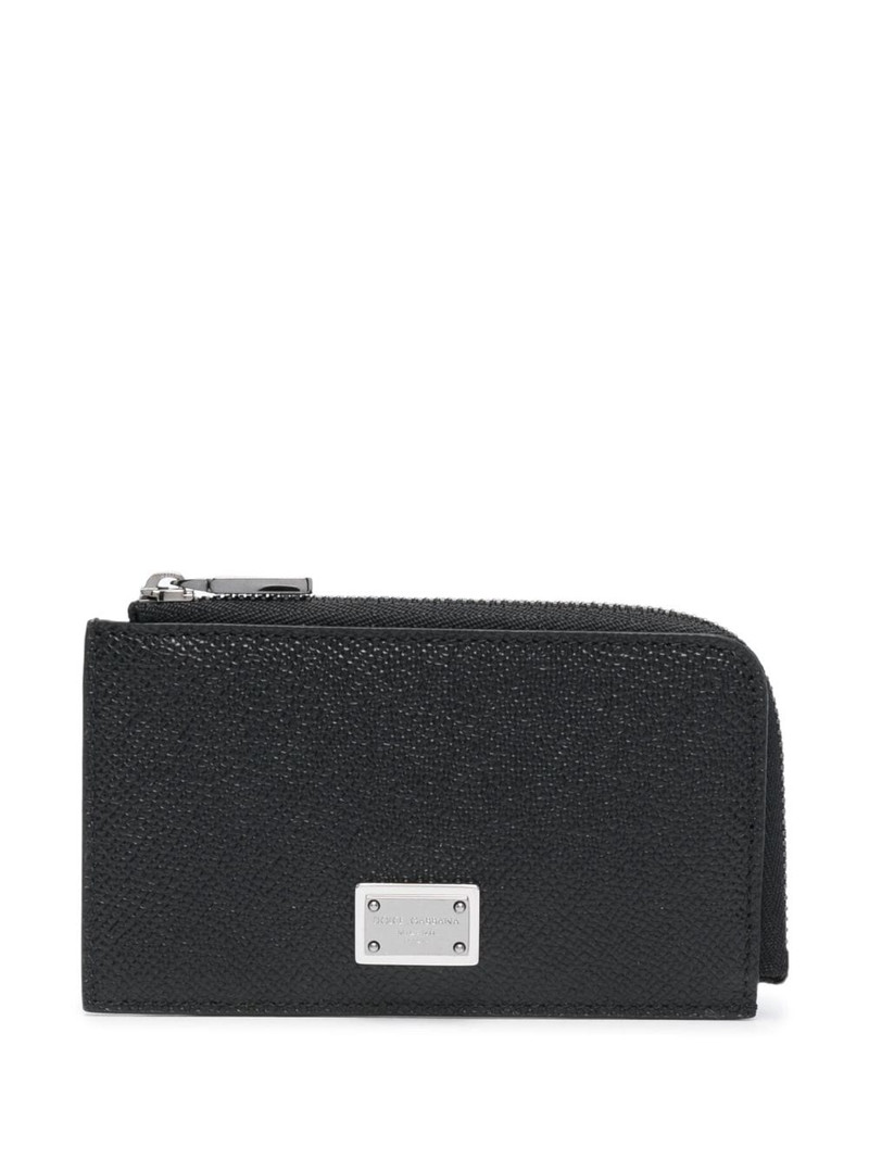 Dolce & Gabbana logo-plaque zipped leather wallet outlook