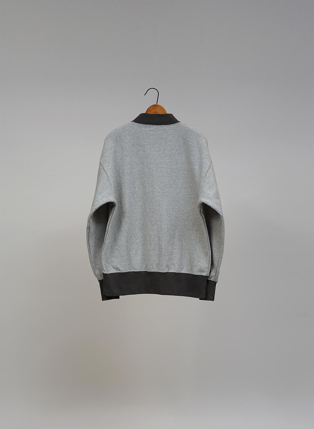 Zip Up Pullover Sweat Shirt in Grey - 3