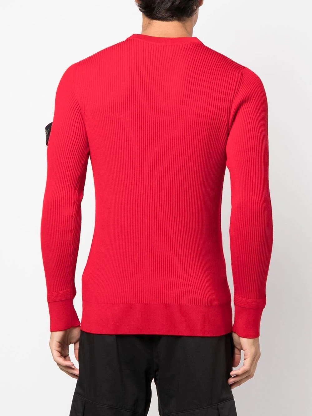 Compass-patch ribbed-knit jumper - 4