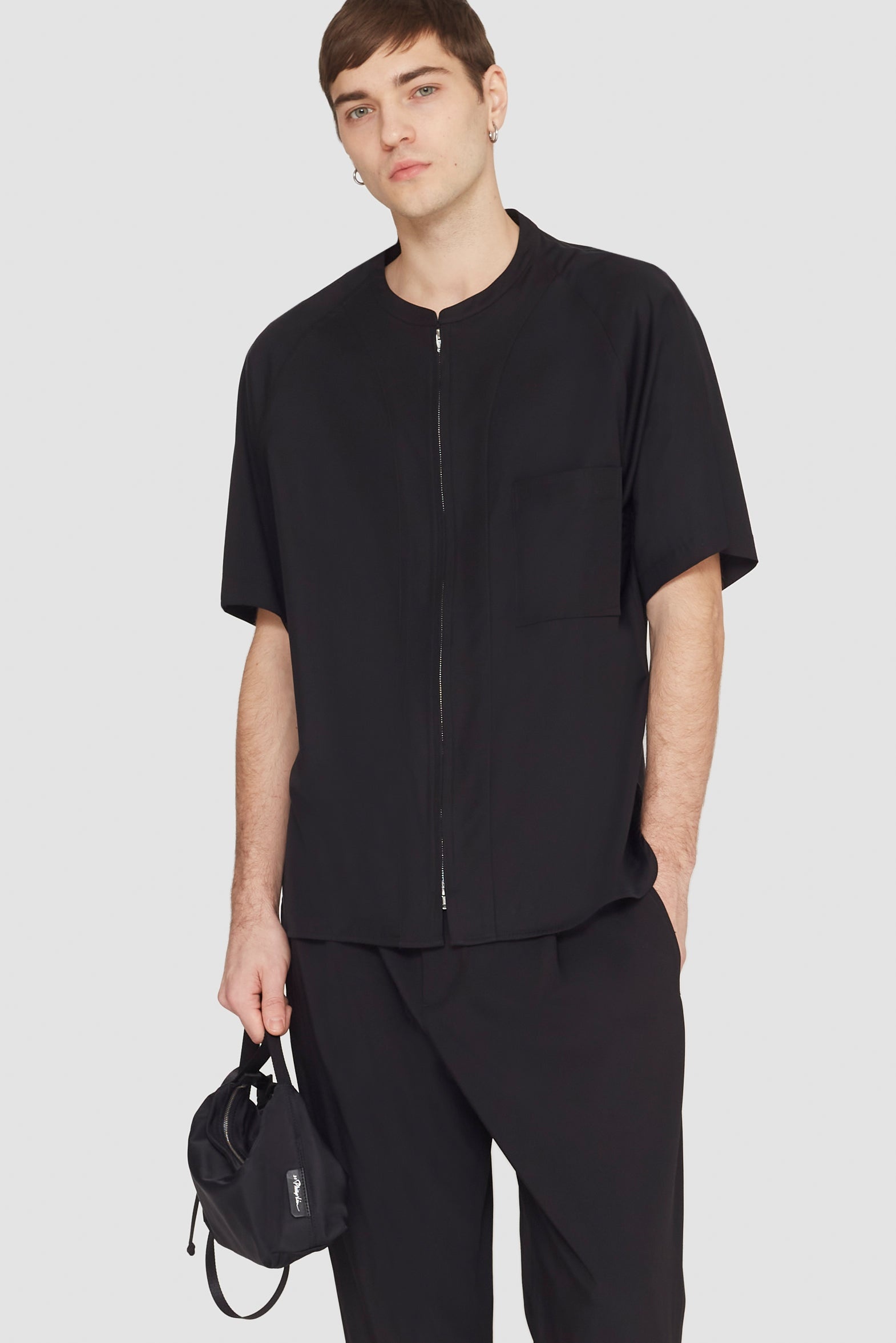Short Sleeve Zip-Front Baseball Shirt - 5