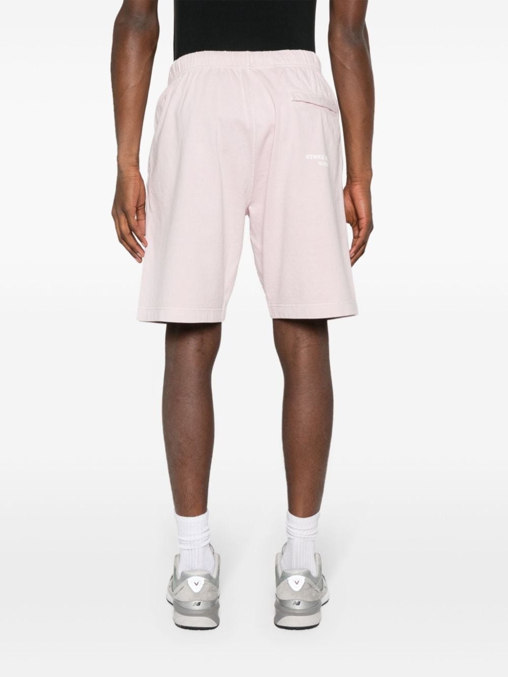 mid-rise cotton track shorts - 4