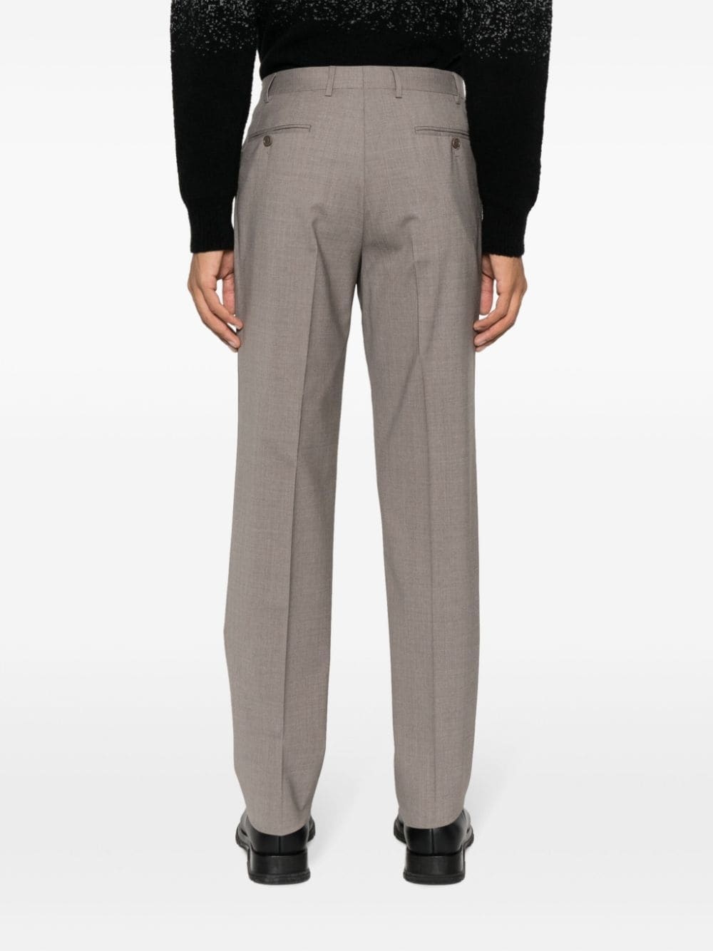 mid-rise tailored tapered trousers - 4