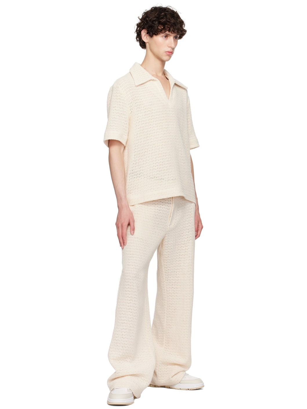 White & Beige Area Lo Sneakers - 5