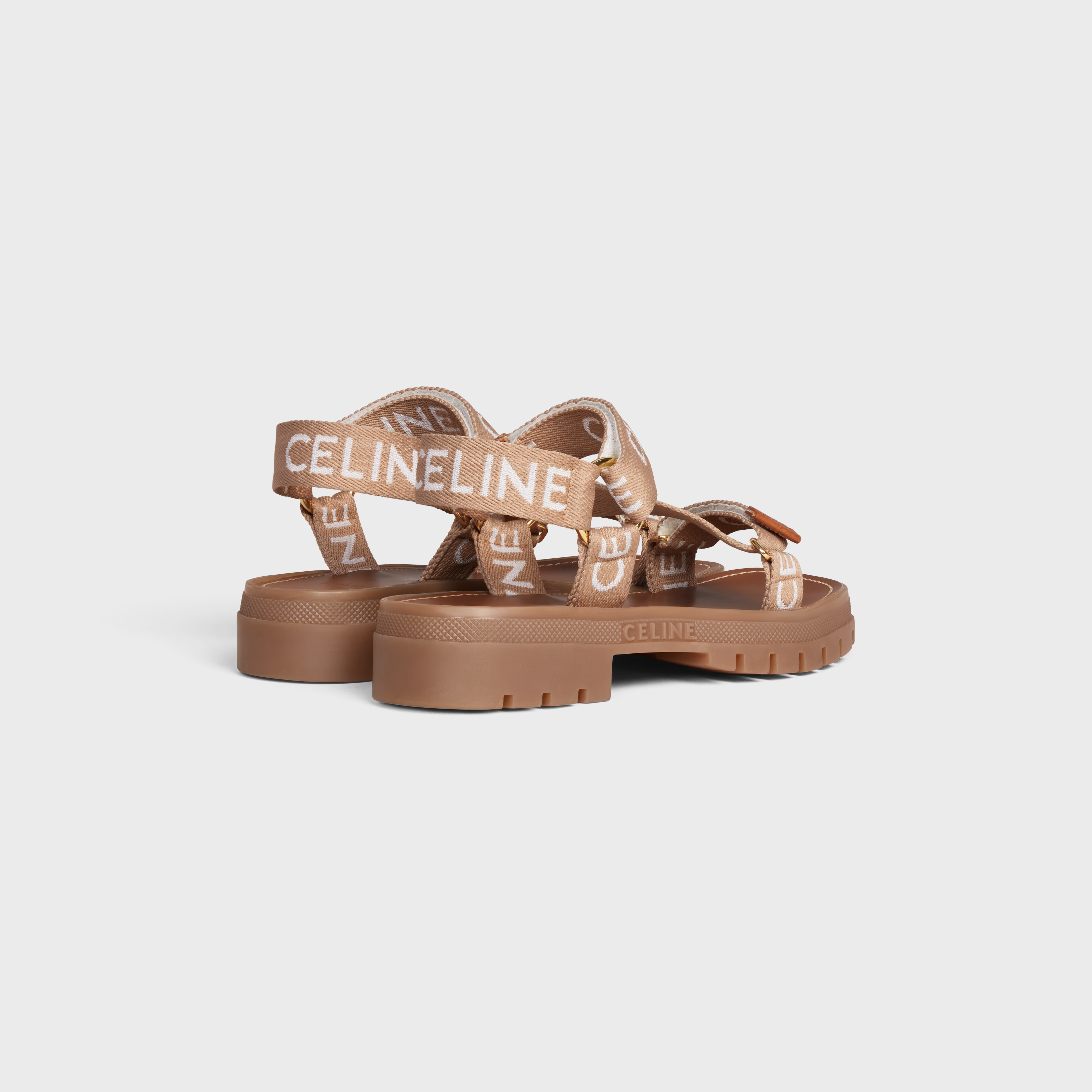 CELINE LEO STRAPPY SANDAL in WOOL WITH "CELINE" JACQUARD - 3