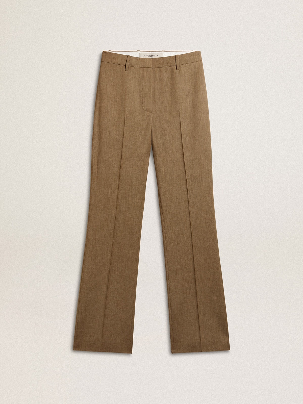 Women's pants in dove-gray tailored wool fabric - 1