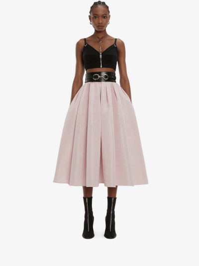 Alexander McQueen Pleated Midi Skirt in Pink outlook