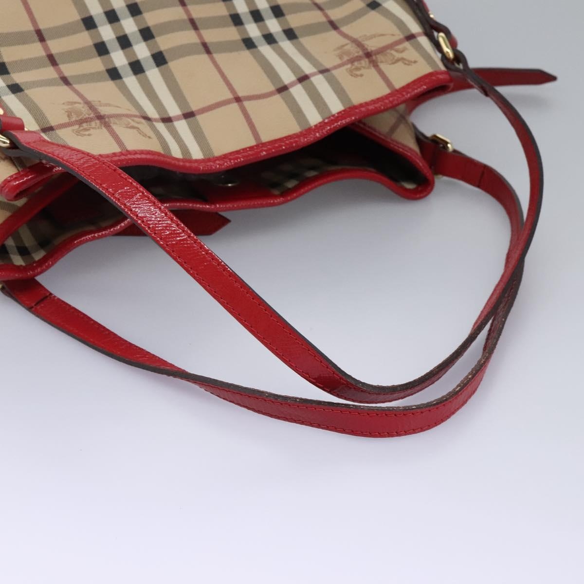Burberry Nova Check Shoulder Bag Pvc Leather Beige - 7