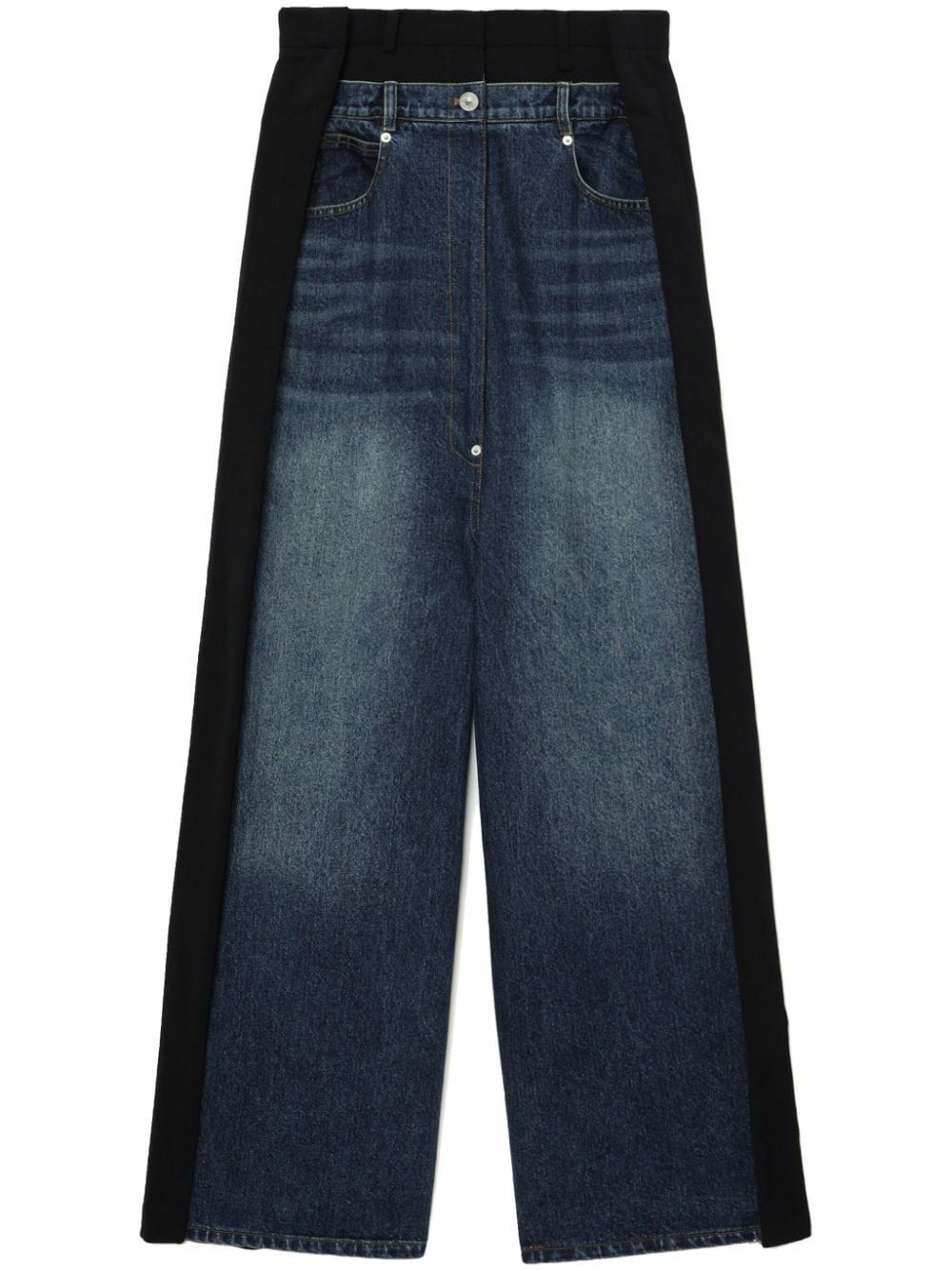 Pushbutton Blue Paneled Trousers