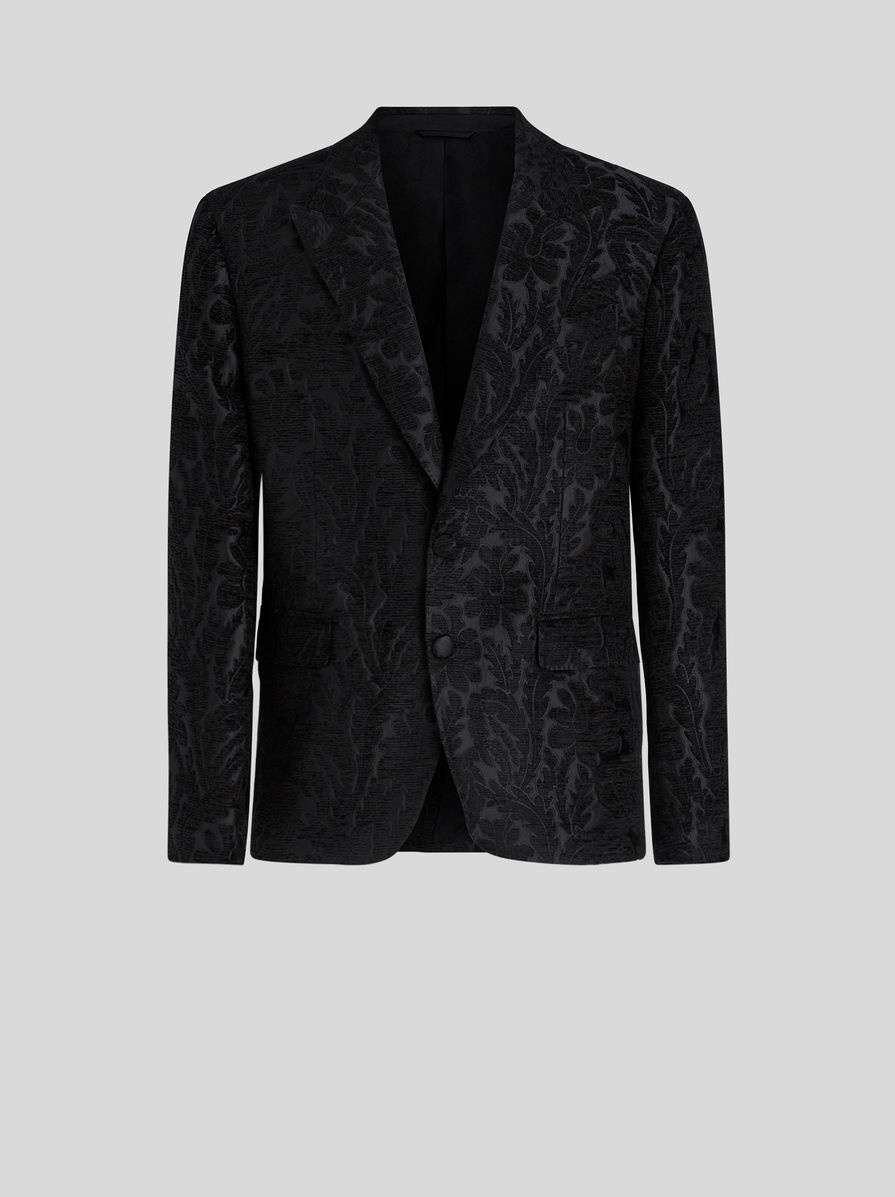 FLORAL FOLIAGE JACQUARD JACKET - 1