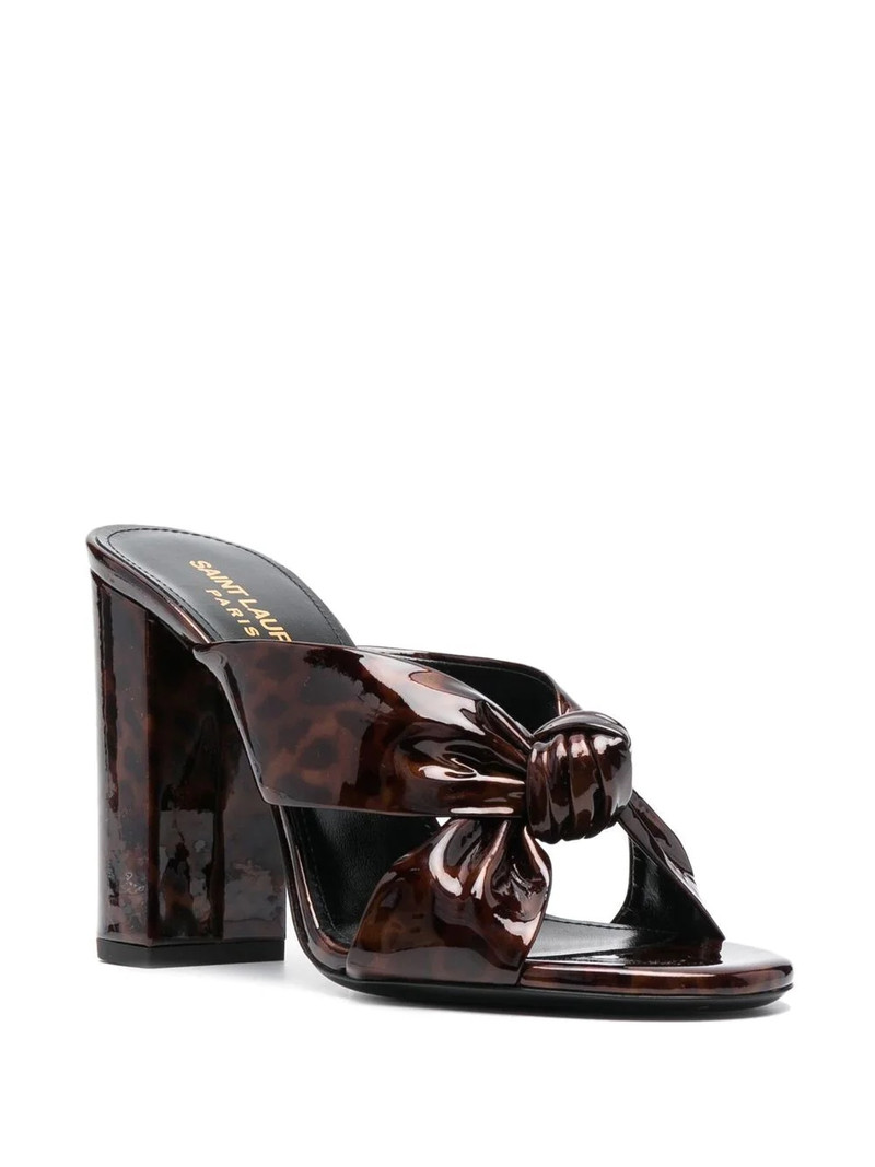 SAINT LAURENT tortoiseshell-effect twist-detail sandals outlook