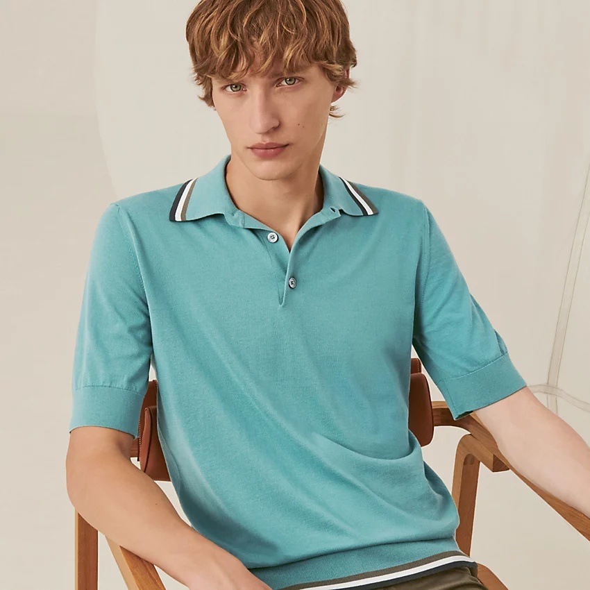 "Rayures & twist" V- neck polo shirt - 1