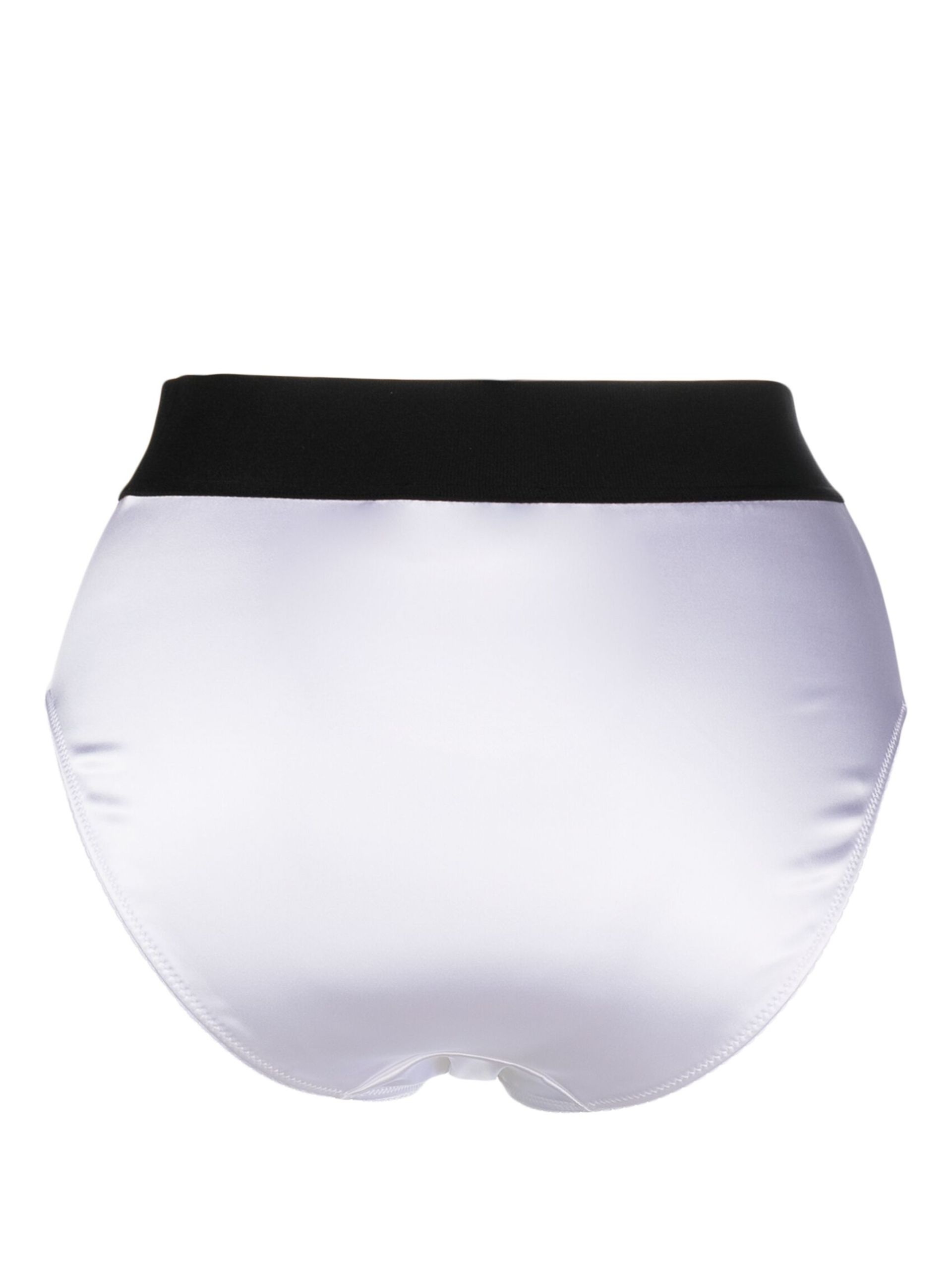 White Logo Waistband High-Waisted Briefs - 2