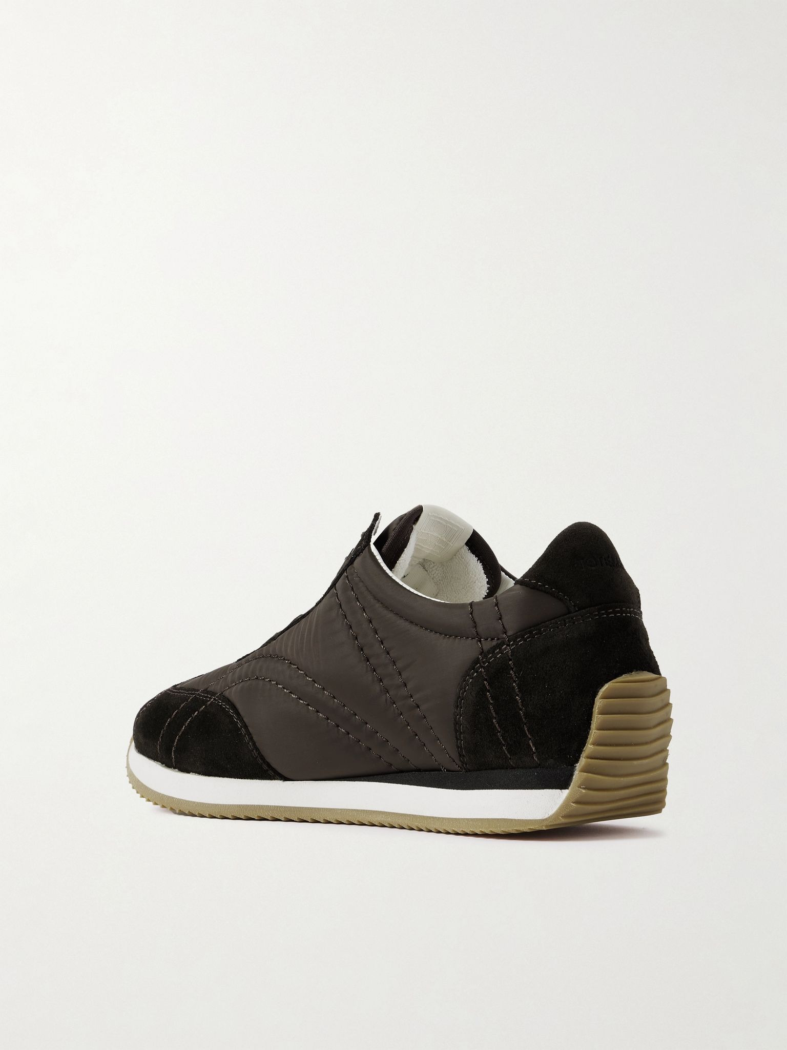The Sport suede and shell sneakers Chocolate - 3