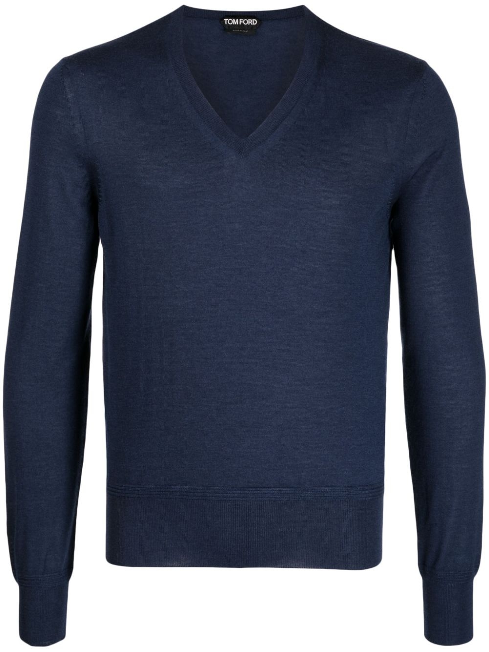 fine-knit V-neck jumper - 1