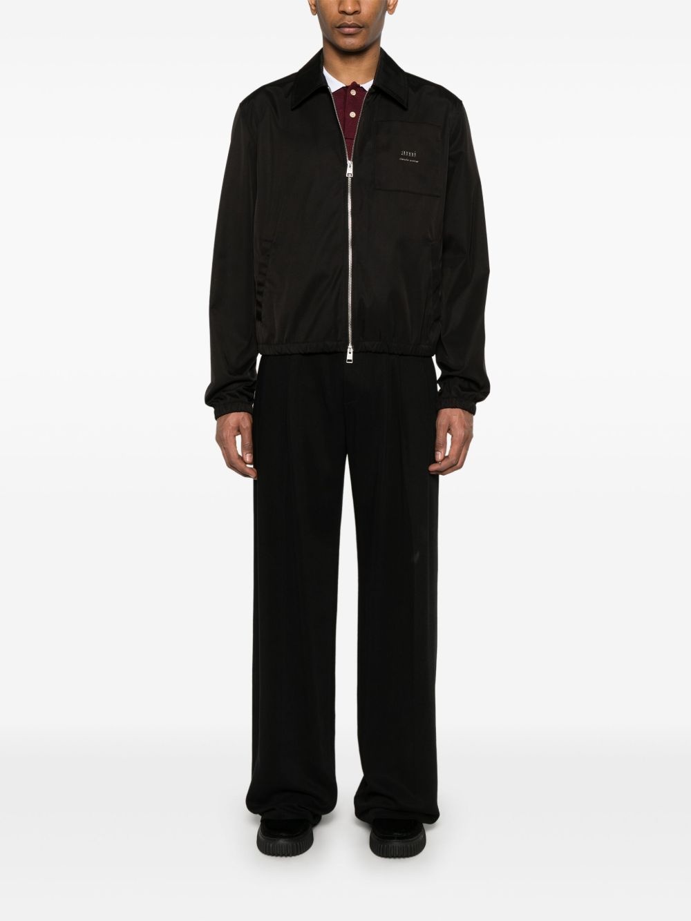 logo-lettering bomber jacket - 2