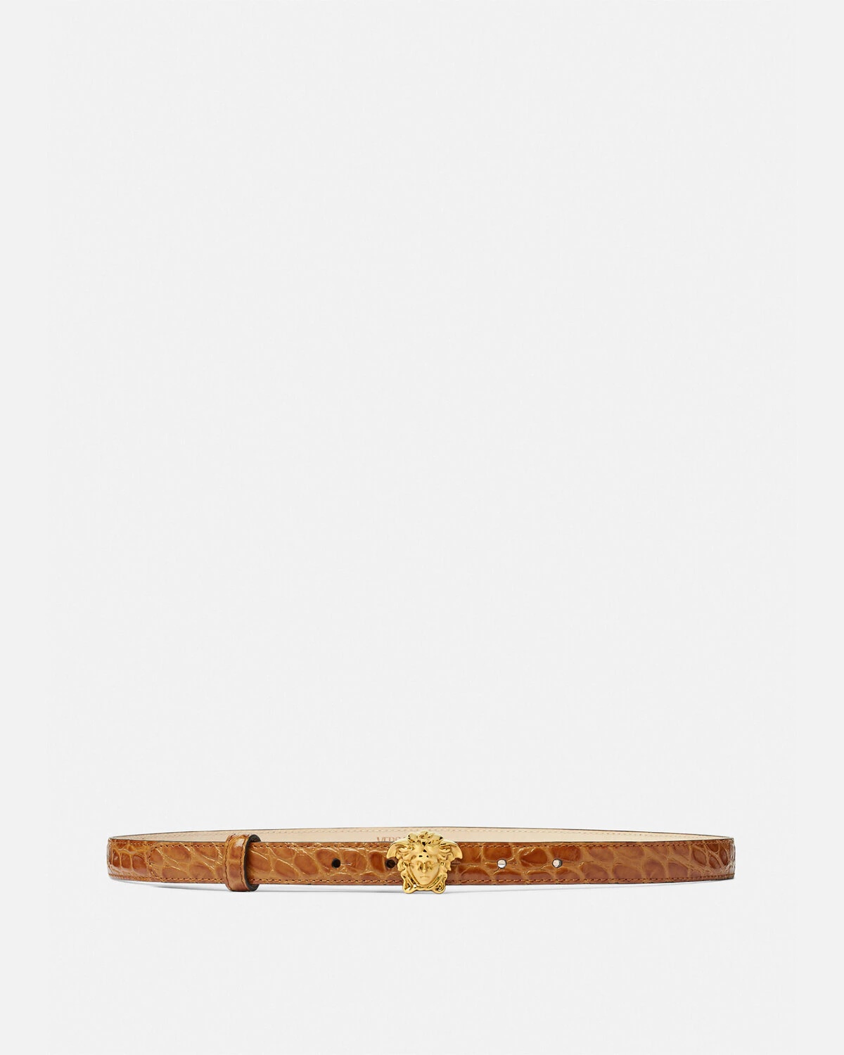 La Medusa Croc-Effect Leather Belt - 1