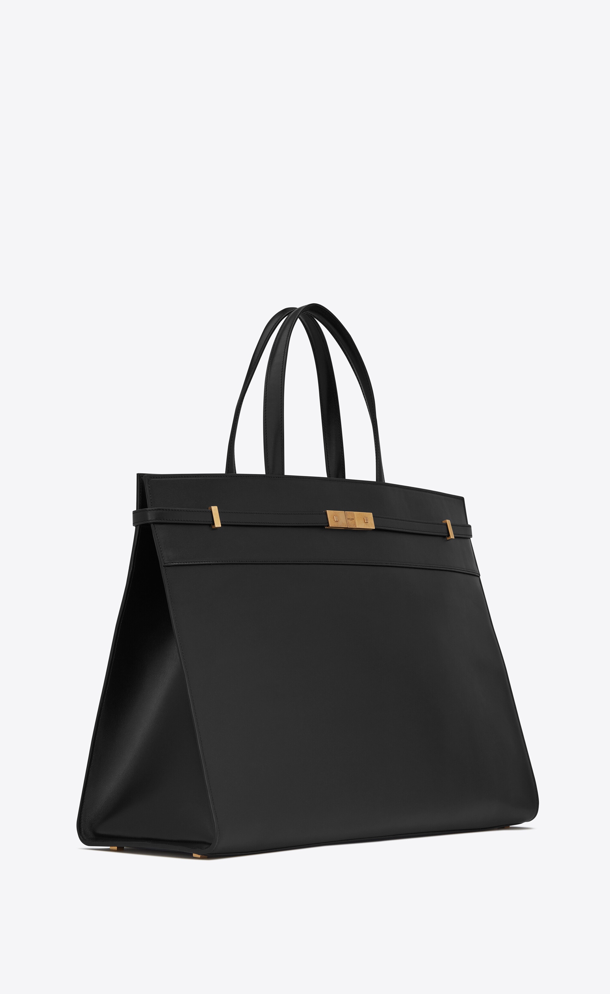 large manhattan shopping bag in smooth leather - 4