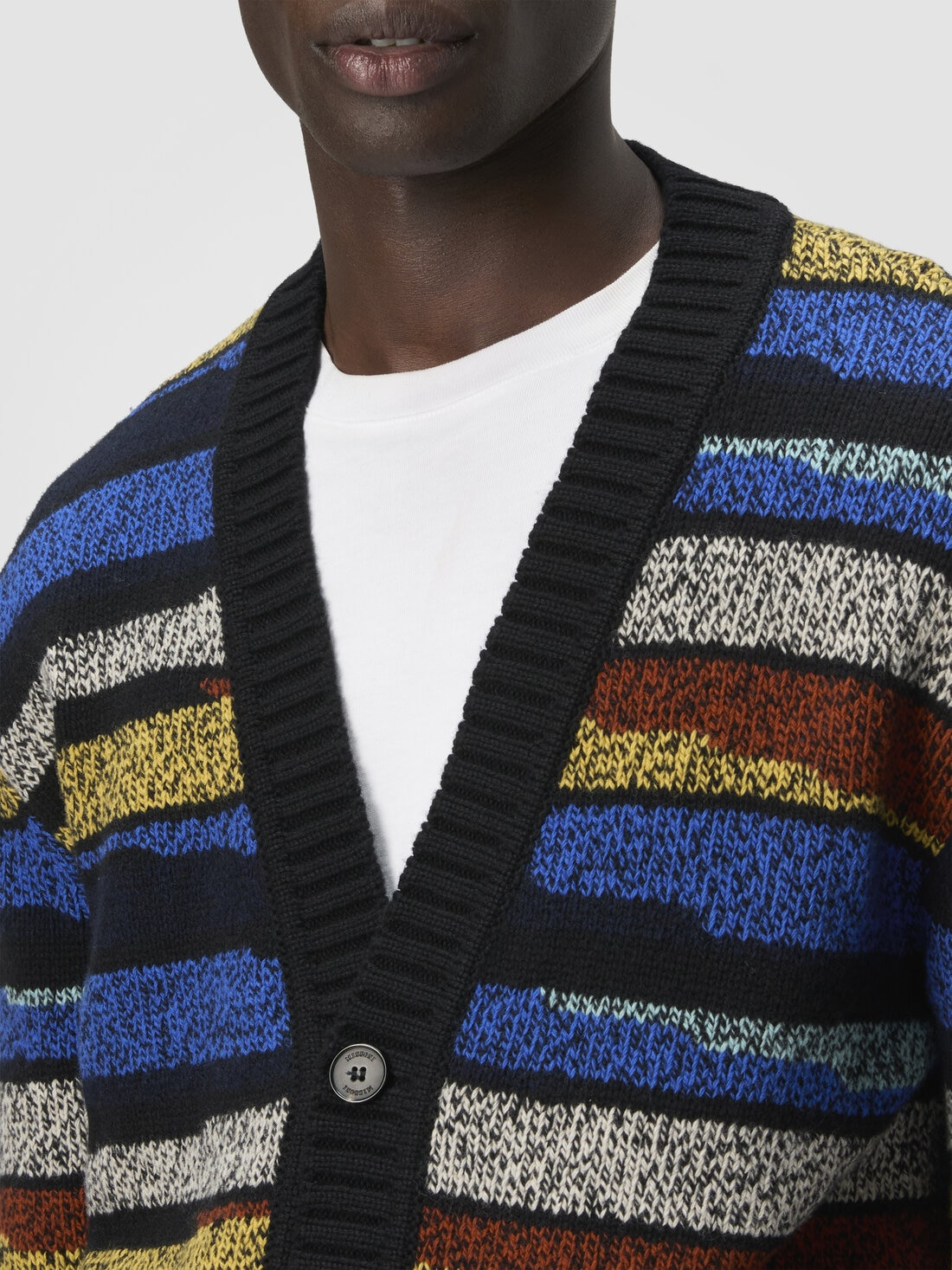 The cardigan in pure wool with inlay - 5