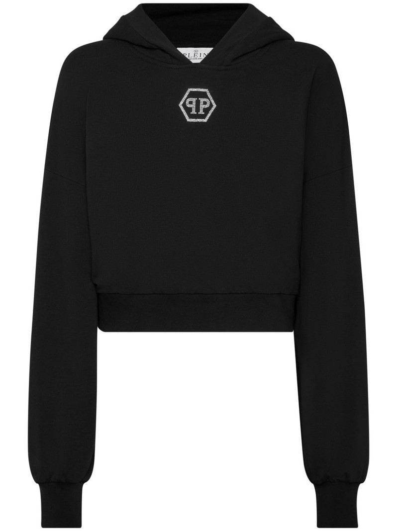 crystal-logo cropped hoodie 1