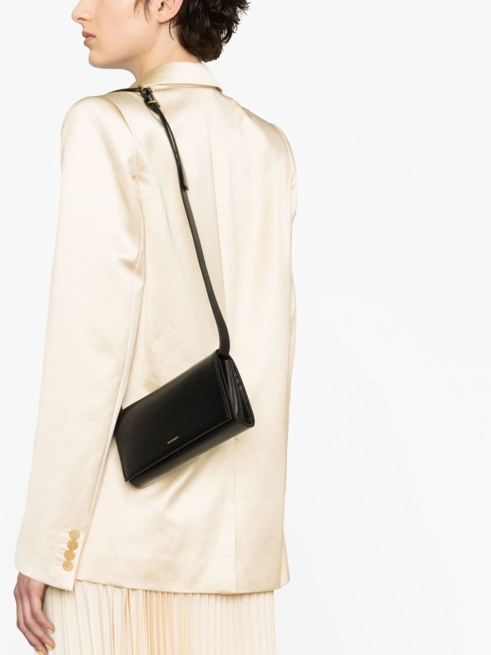 logo-debossed leather shoulder bag - 3