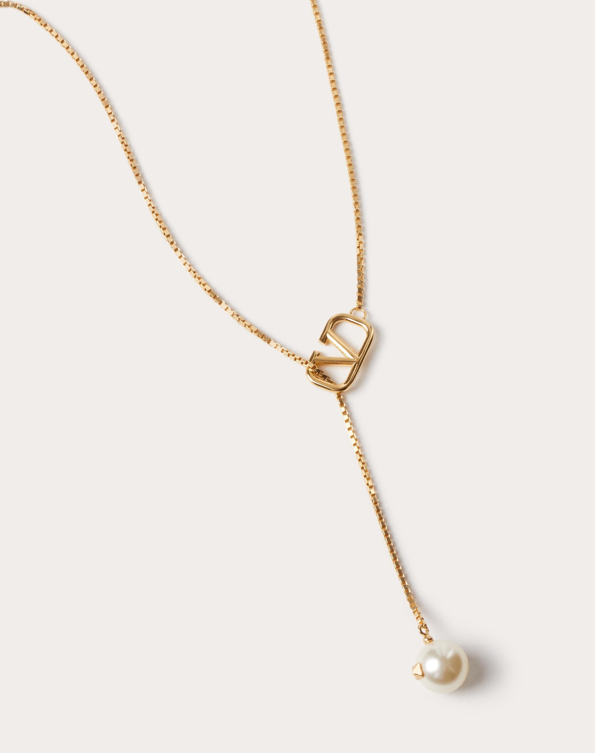 VLOGO SIGNATURE METAL NECKLACE WITH SWAROVSKI® PEARLS - 3
