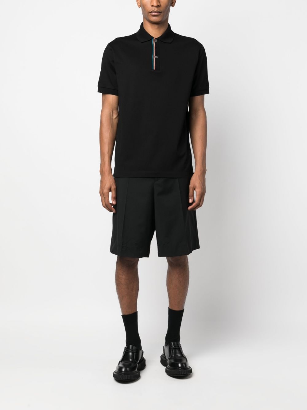 rainbow-stripe cotton polo shirt - 2
