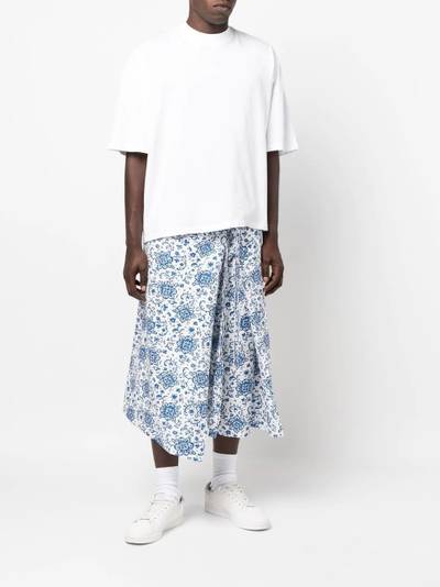 Junya Watanabe MAN floral-print wrap shorts outlook