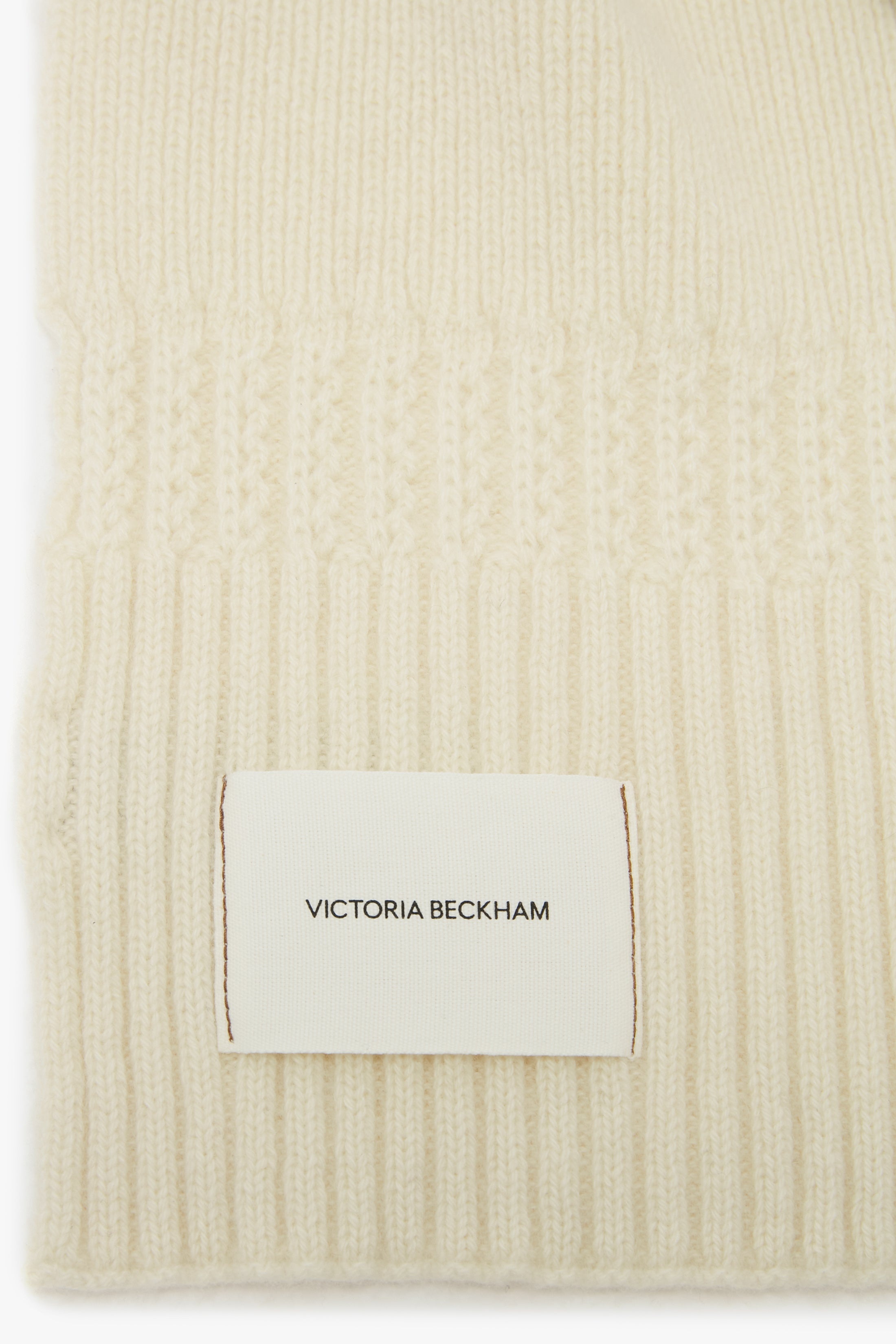 Logo Patch Scarf In Ivory-Camel - 2