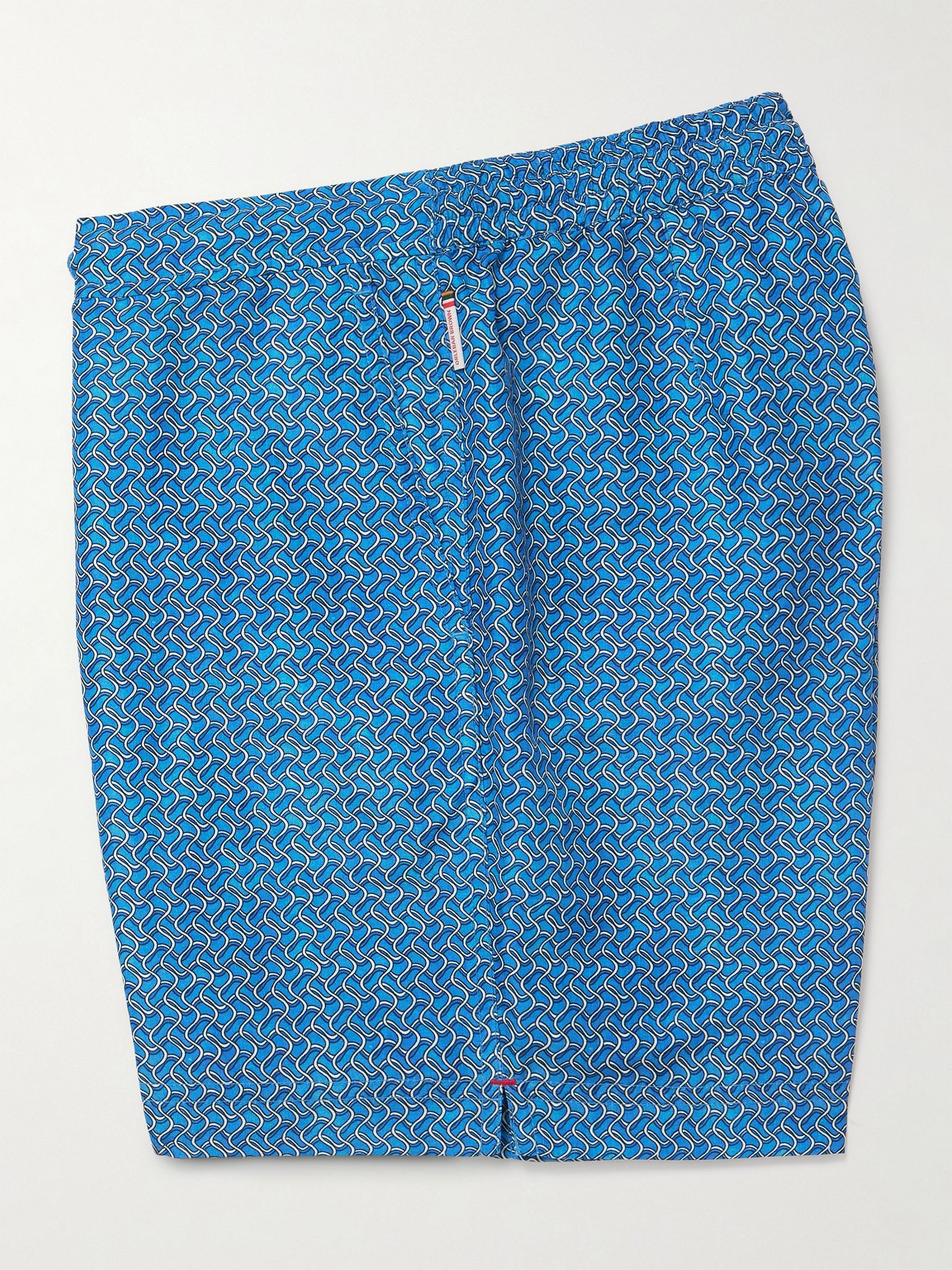 Standard Riptide Straight-Leg Mid-Length Printed Swim Shorts Blue - 3