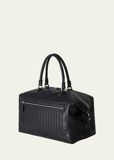 Serapian Men's Mosaico Leather Travel Duffel Bag outlook