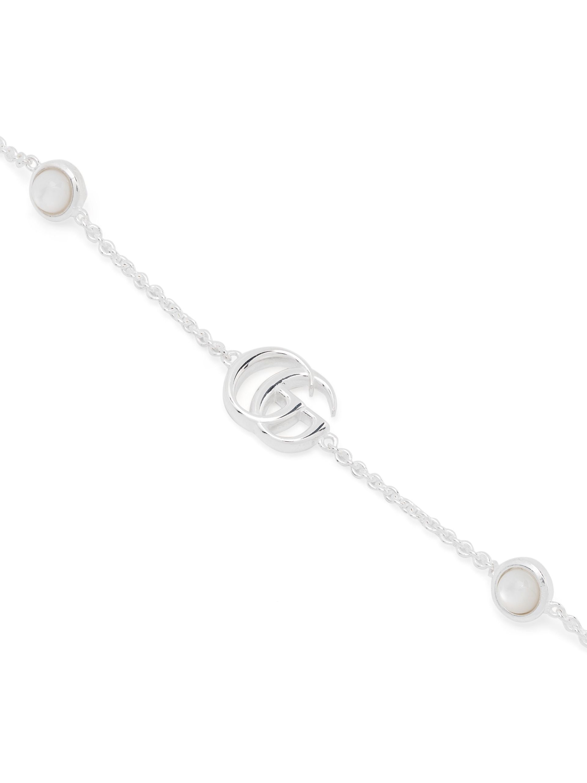 Sterling Silver GG Marmont Flower Bracelet - 6