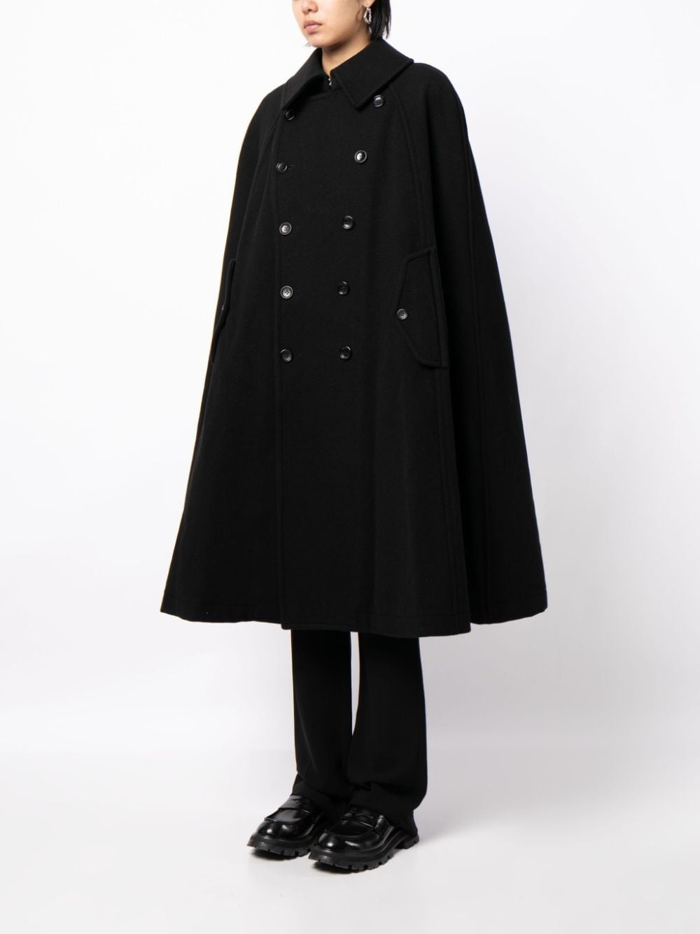 bib-collar double-breasted cape - 3