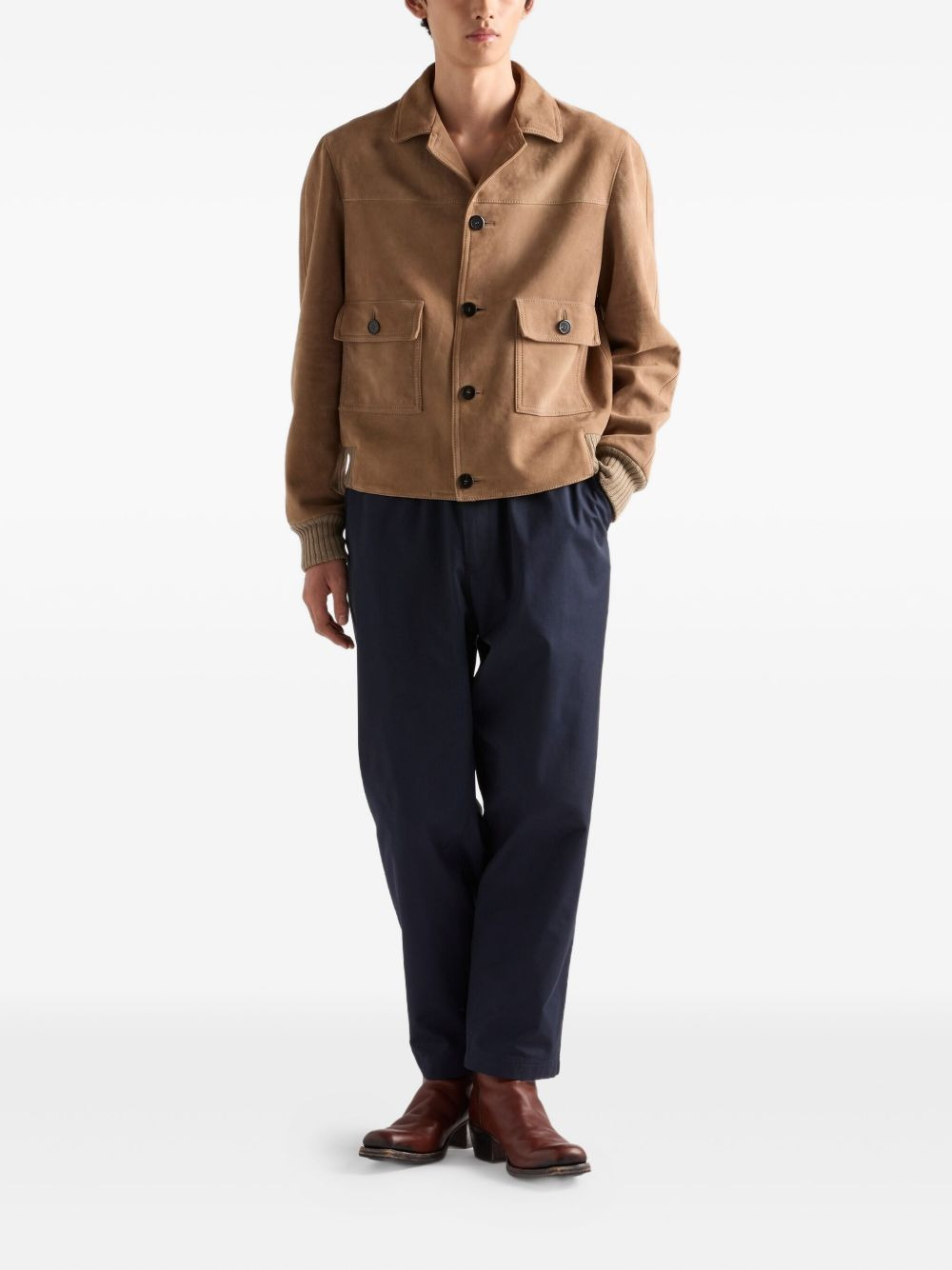suede patch-pocket jacket - 2