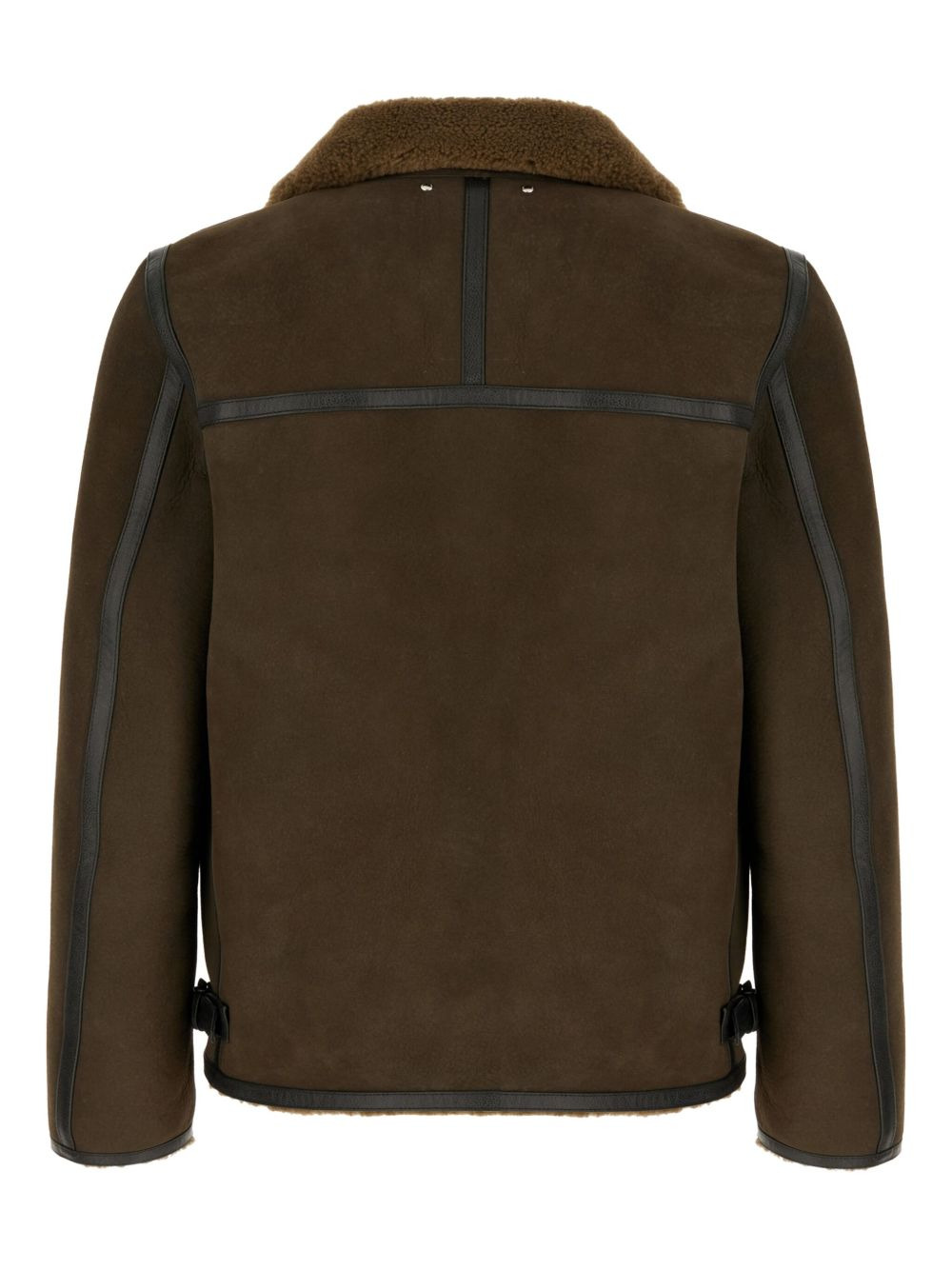 shearling leather-trimmed jacket - 2