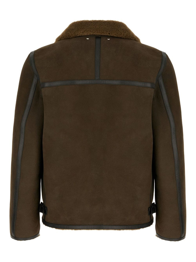 Paul Smith shearling leather-trimmed jacket outlook
