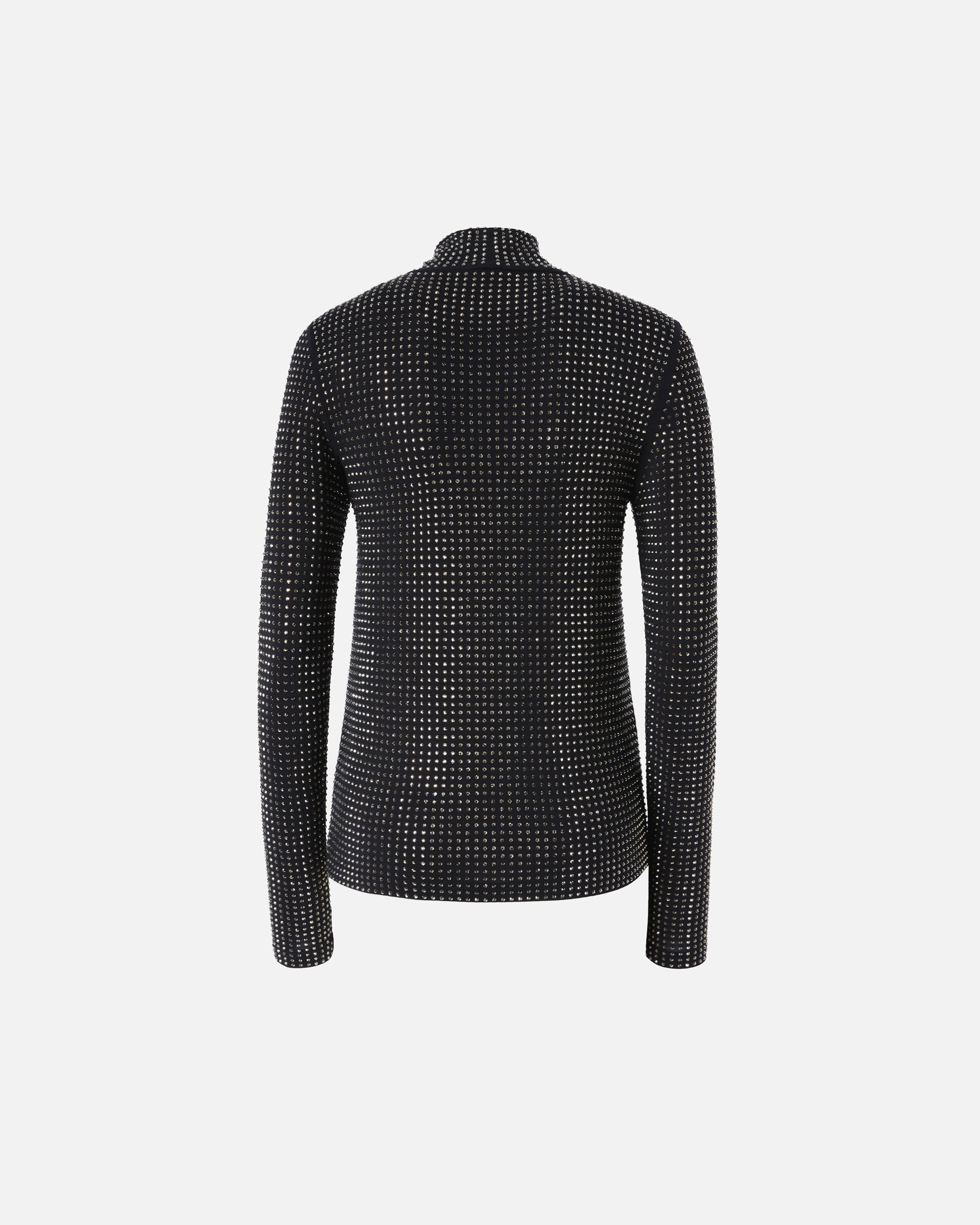 HIGH-NECK JERSEY SWEATER WITH RHINESTONES ALL OVER - 6