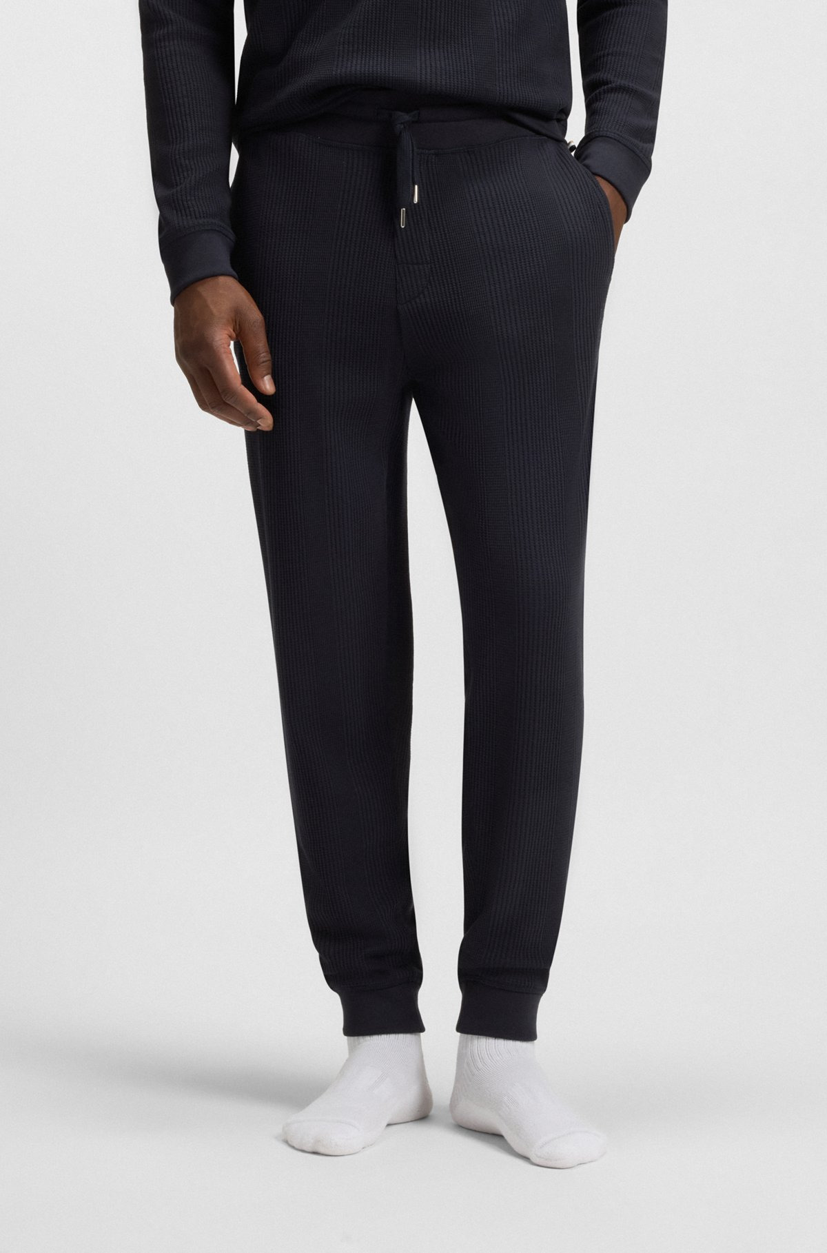 COTTON TRACKSUIT BOTTOMS WITH EMBROIDERED LOGO - 2