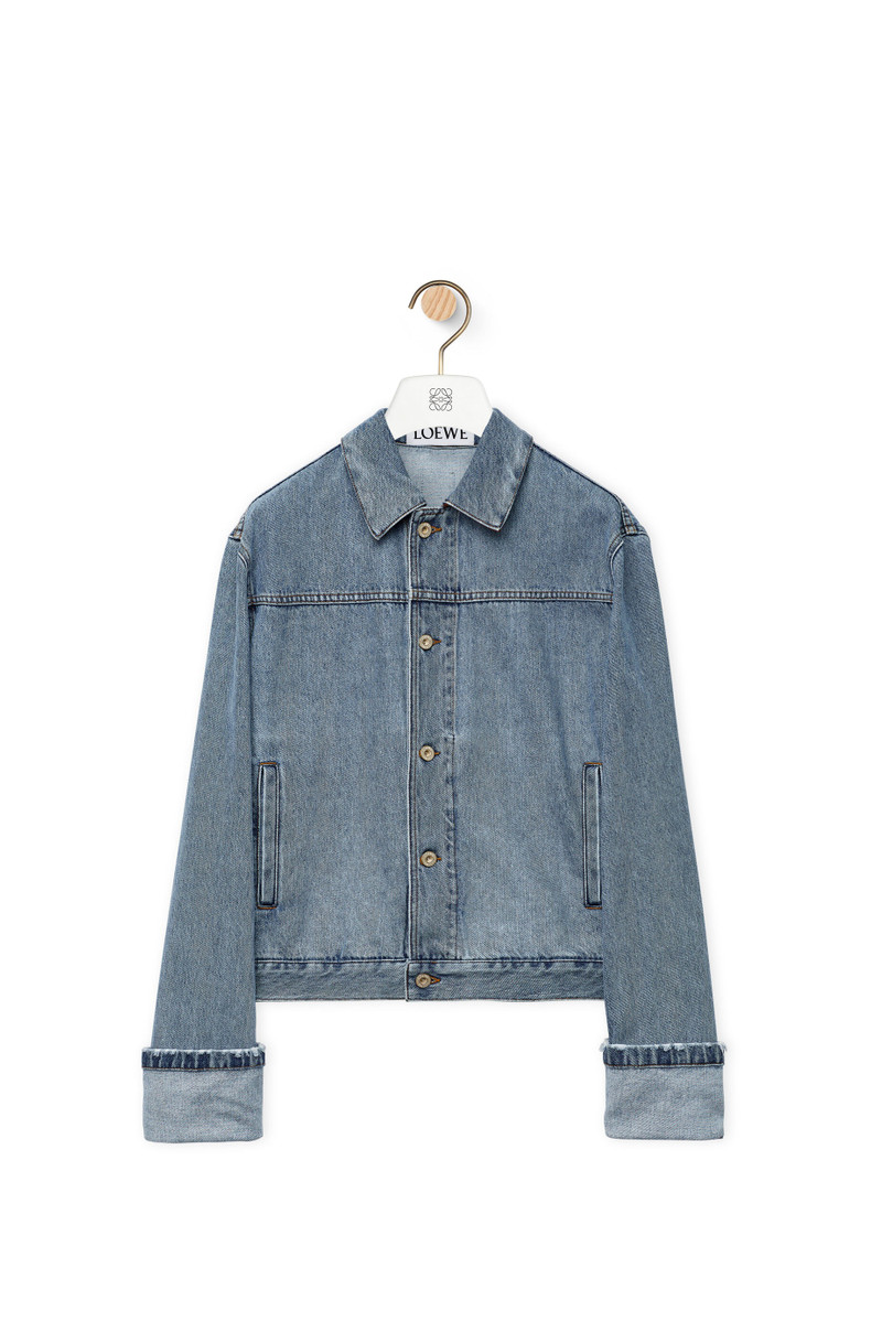 Fisherman turn-up jacket in denim 1